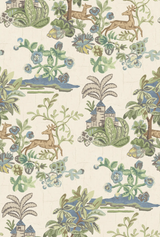 G P & J Baker KNIGHT'S TALE SAGE/BLUE Wallpaper