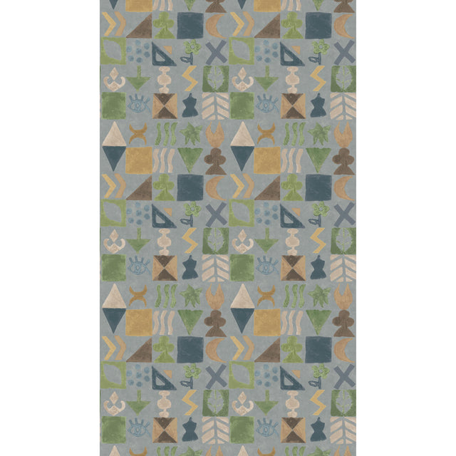 G P & J Baker POTATO PRINT BLUE Wallpaper