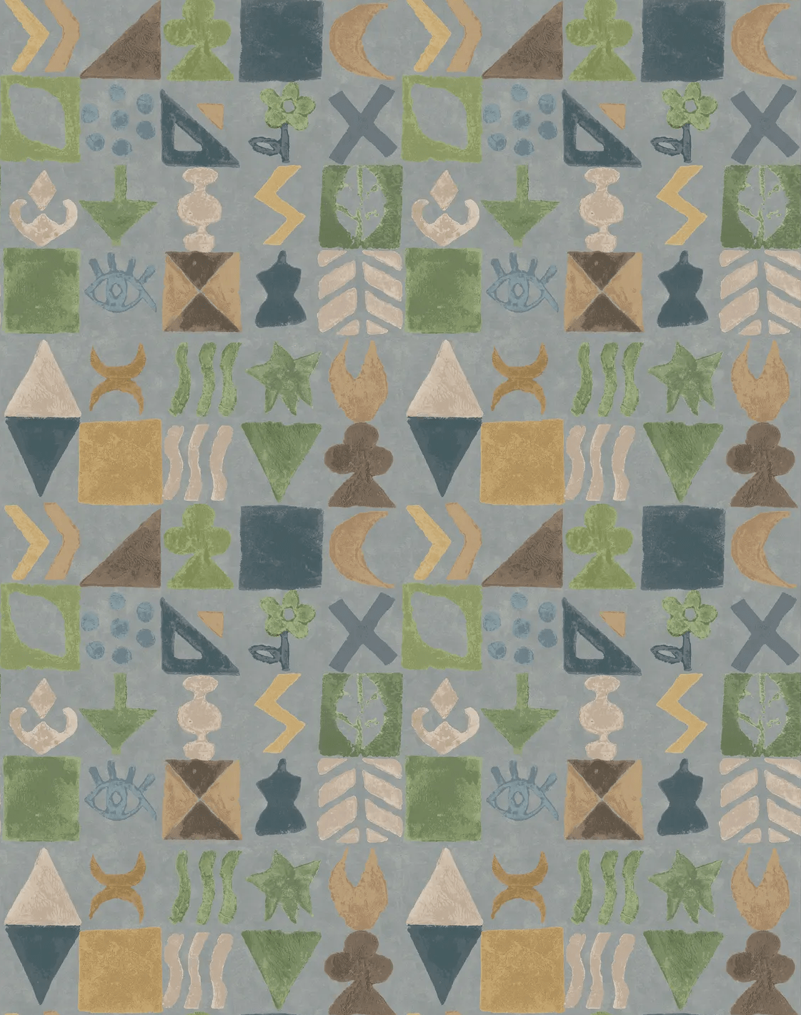 G P & J Baker POTATO PRINT BLUE Wallpaper
