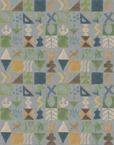 G P & J Baker POTATO PRINT BLUE Wallpaper