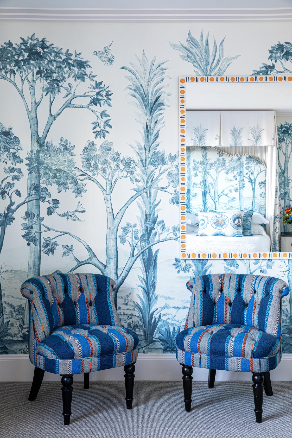 G P & J Baker TALL TREES DELFT BLUE Wallpaper