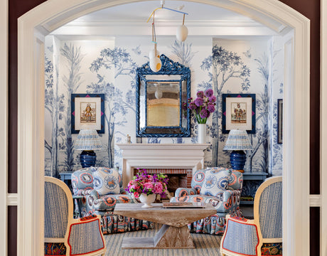 G P & J Baker TALL TREES DELFT BLUE Wallpaper