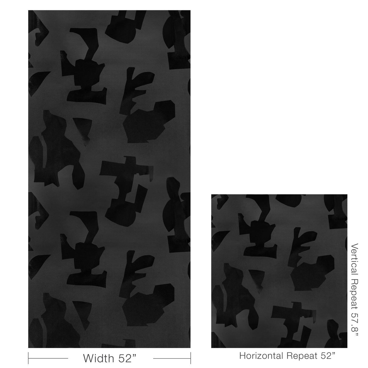 Donghia FORMS VINYL BLACK Wallpaper