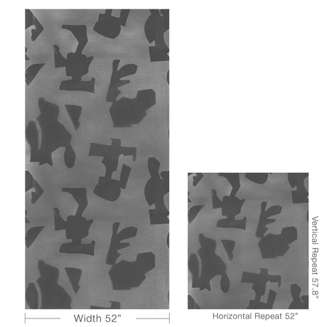 Donghia FORMS VINYL SILVER Wallpaper