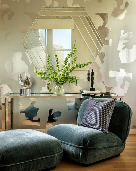 Donghia FORMS VINYL SILVER Wallpaper