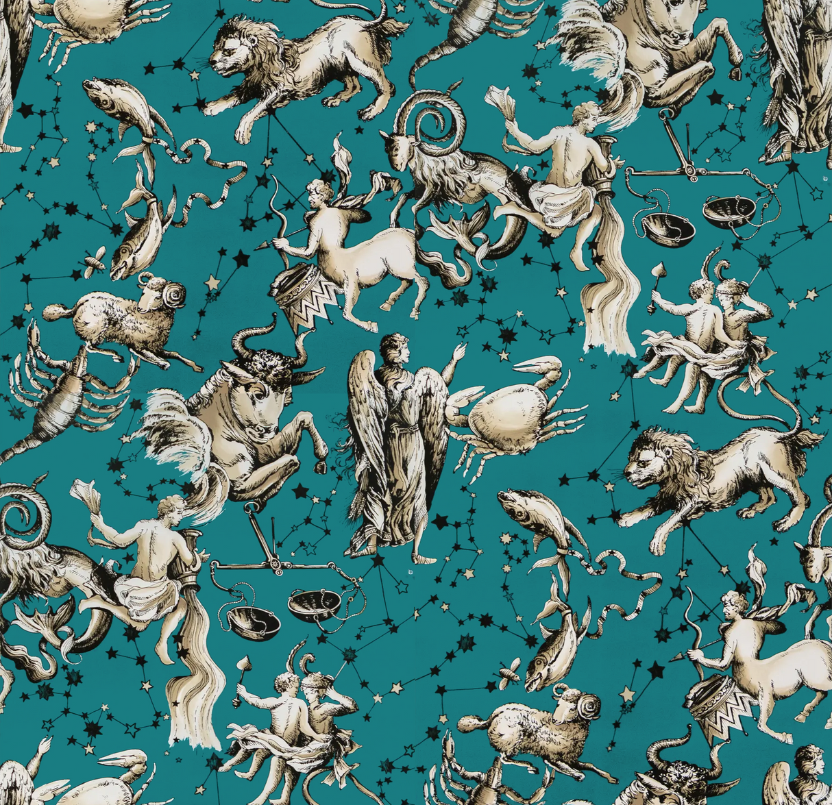 Brunschwig & Fils COSMIQUE TEAL Wallpaper