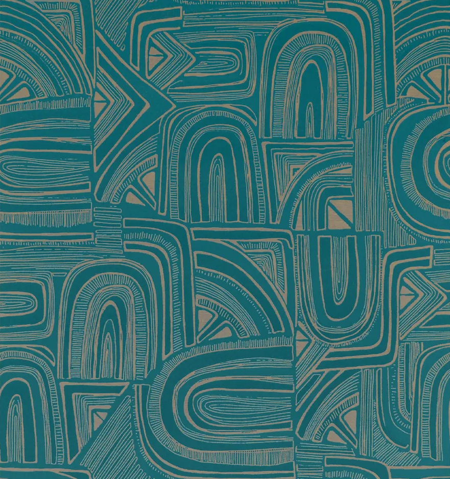 Brunschwig & Fils TIMBRE TEAL Wallpaper
