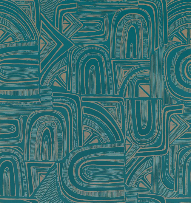 Brunschwig & Fils TIMBRE TEAL Wallpaper