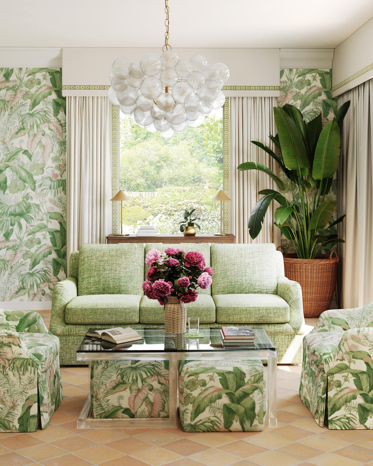 Kravet YASUNI PINK PALM Fabric