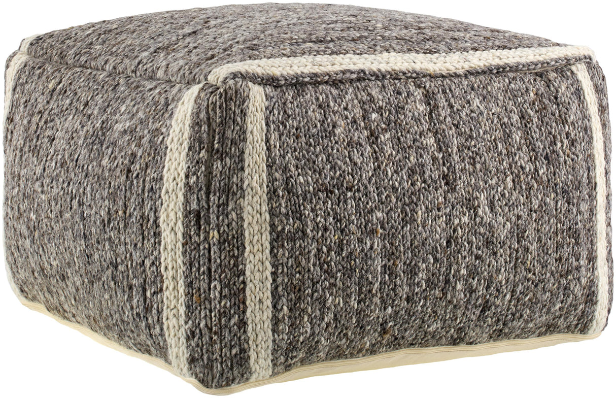 Surya Derby DRPF-004 14"H x 24"W x 24"D Pouf