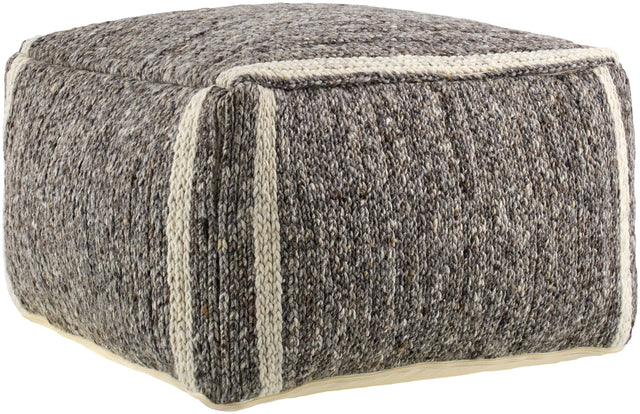 Surya Derby DRPF-004 14"H x 24"W x 24"D Pouf