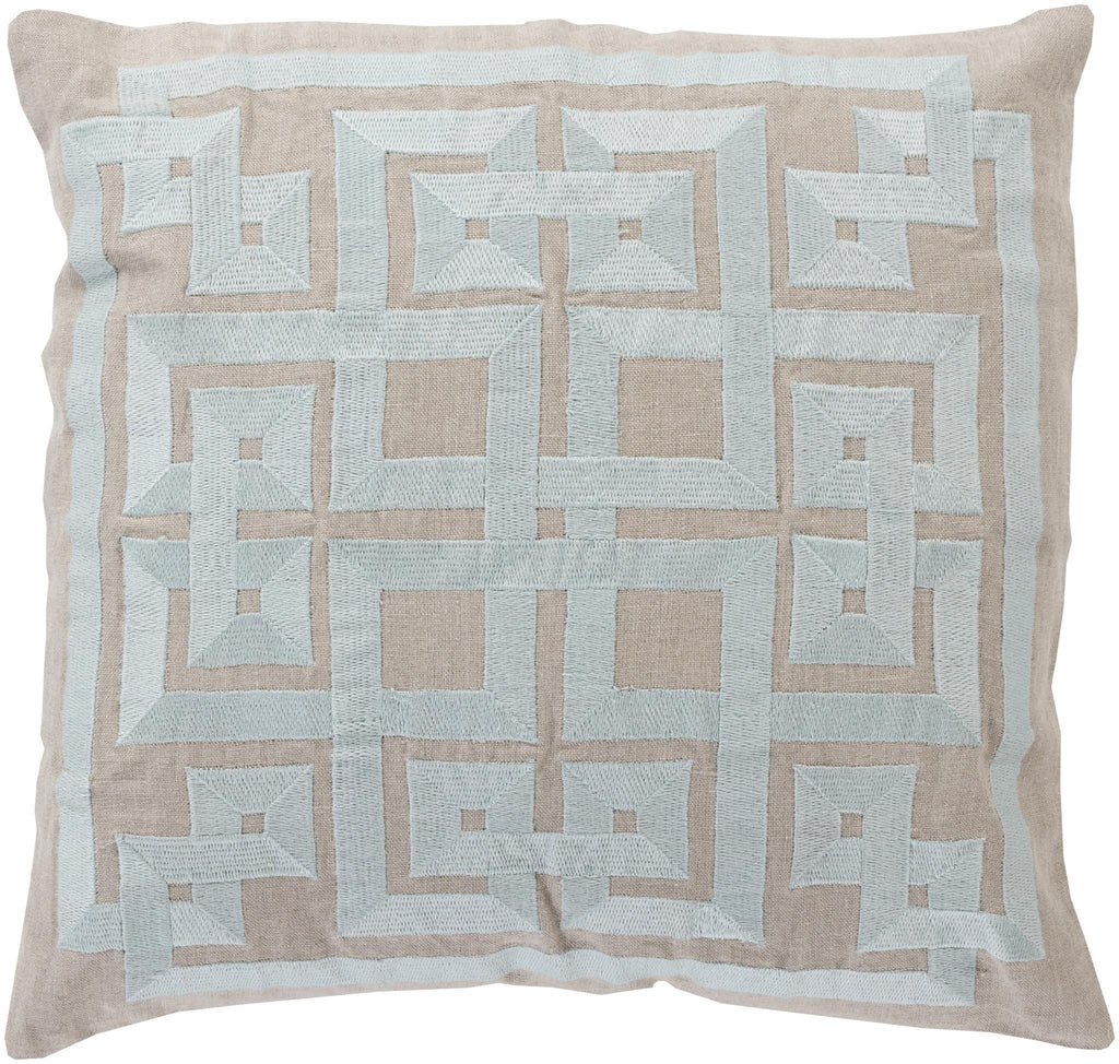 Surya Gramercy LD-010 Ice Blue Taupe 18"H x 18"W Pillow Cover