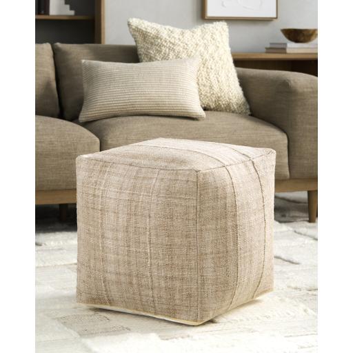 Surya Mudcloth UDPF-002 18"H x 18"W x 18"D Pouf