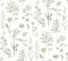 Brewster Home Fashions Flowers Light Grey Wallpaper