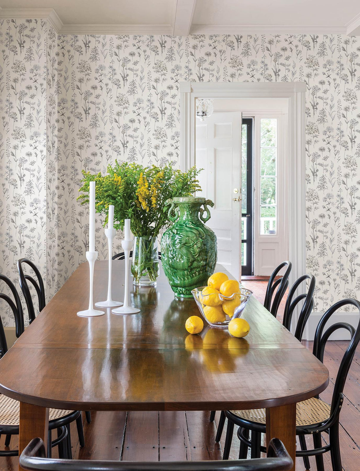Brewster Home Fashions Flowers Light Grey Wallpaper