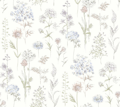 Brewster Home Fashions Flowers Lavender Wallpaper