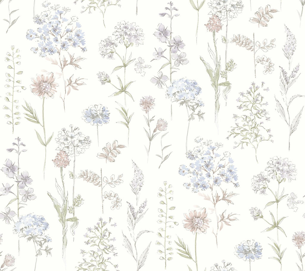 Brewster Home Fashions Flowers Lavender Wallpaper