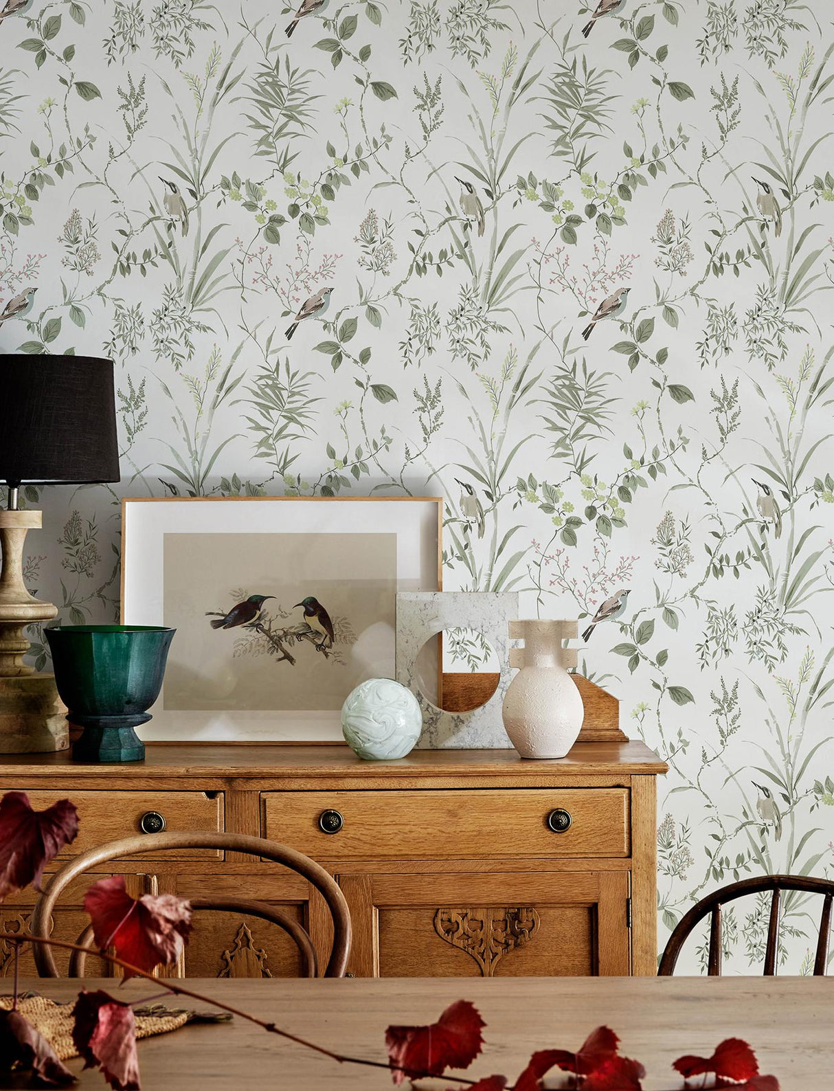 Brewster Home Fashions Birds Moss Wallpaper
