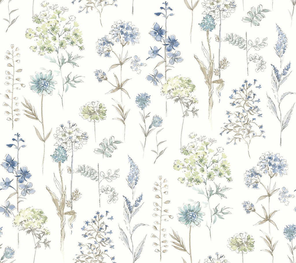 Brewster Home Fashions Flowers Sea Green Wallpaper