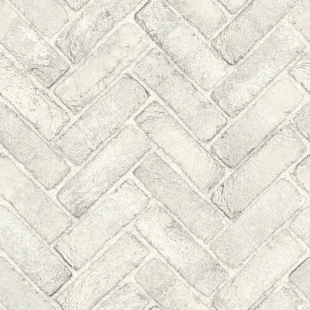 Brewster Home Fashions Brick White Wallpaper