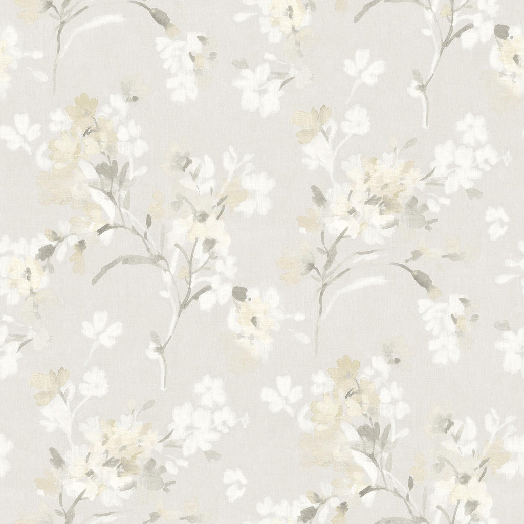 Brewster Home Fashions Flowers Neutral Wallpaper