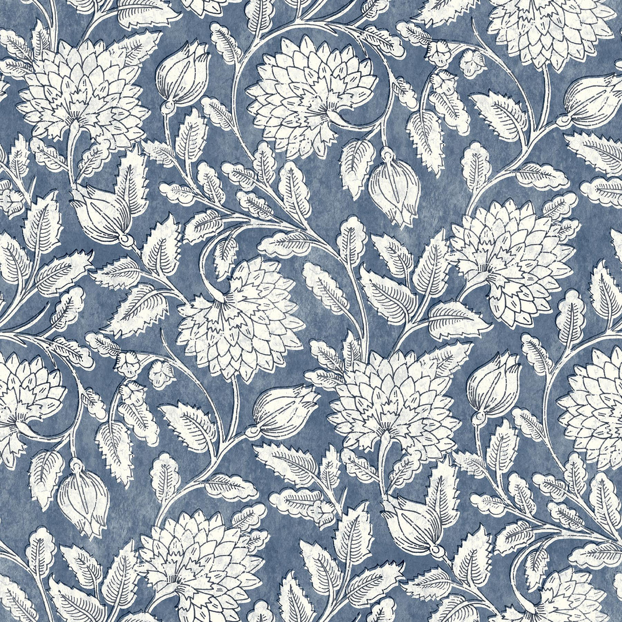Brewster Home Fashions Jacobean Navy Wallpaper