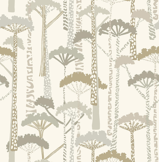 A-Street Prints Trees Metallic Wallpaper