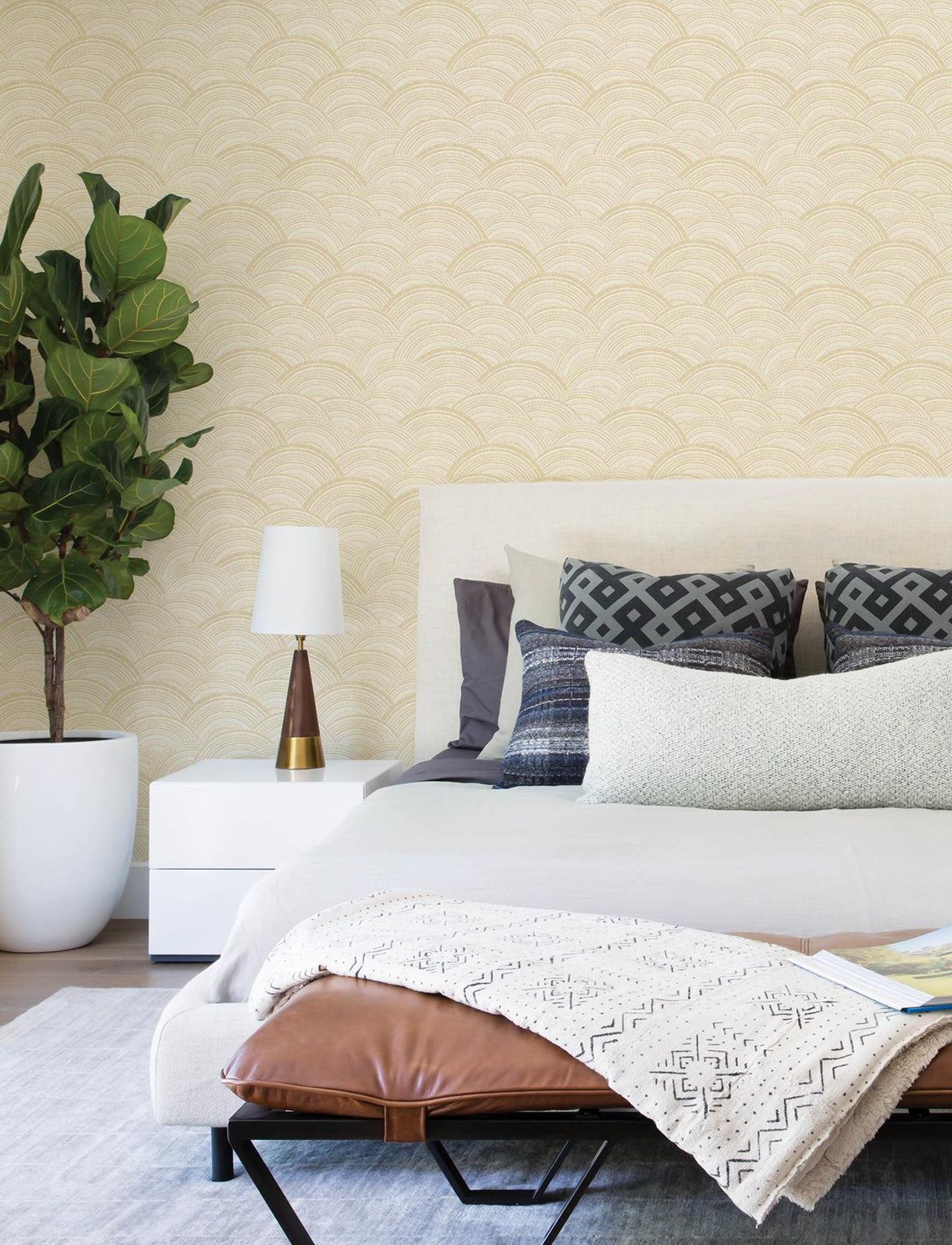A-Street Prints Geometrics Yellow Wallpaper