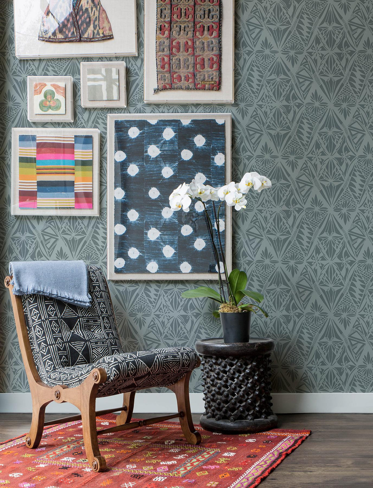 A-Street Prints Geometrics Denim Wallpaper