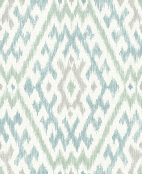 A-Street Prints Ikat Aqua Wallpaper
