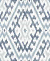 A-Street Prints Ikat Blue Wallpaper