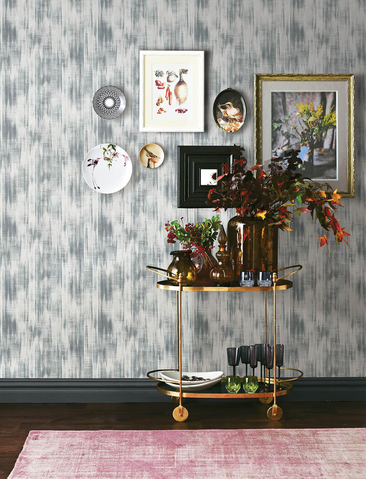 A-Street Prints Fabric Textures Slate Wallpaper