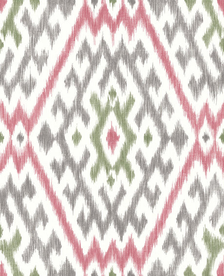 A-Street Prints Ikat Fuchsia Wallpaper