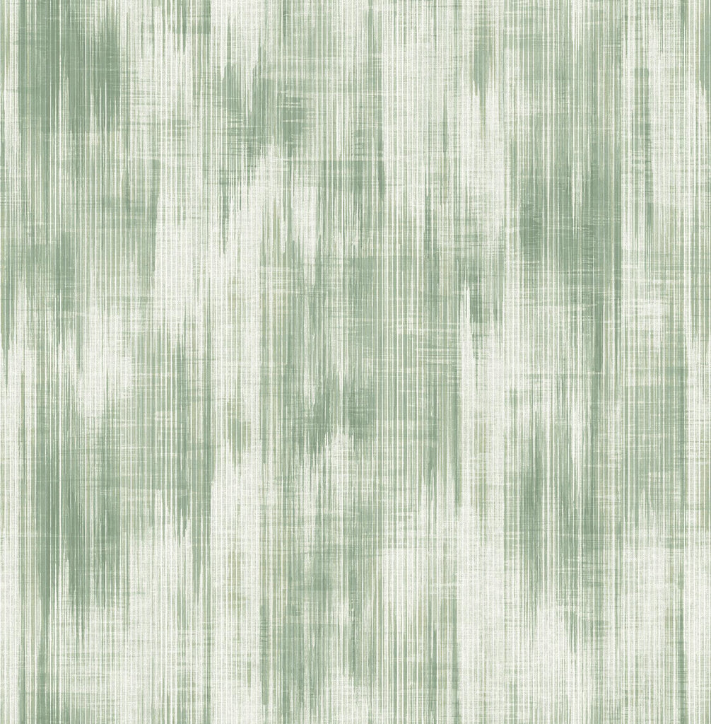 A-Street Prints Fabric Textures Green Wallpaper