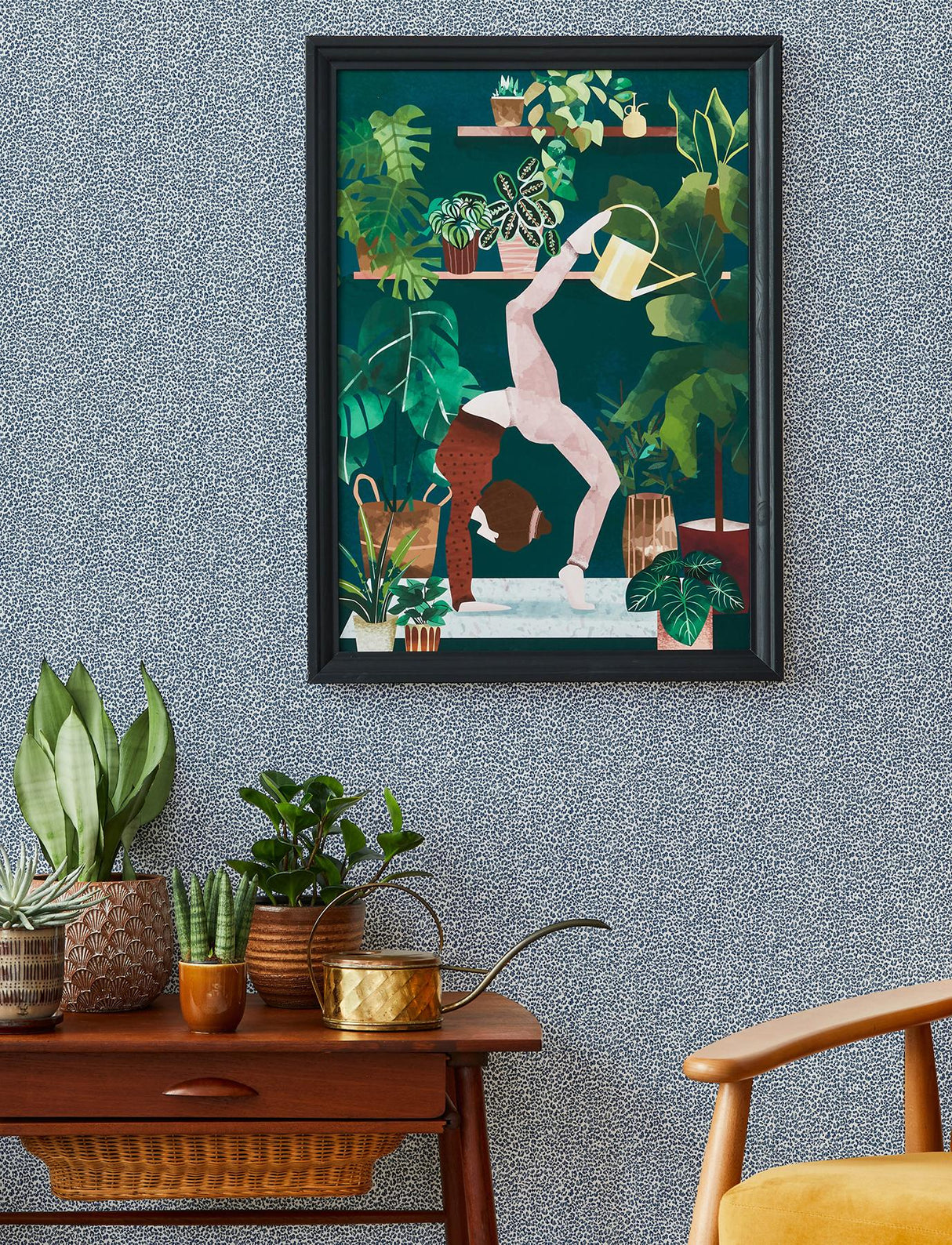 A-Street Prints Leopard Print Indigo Wallpaper