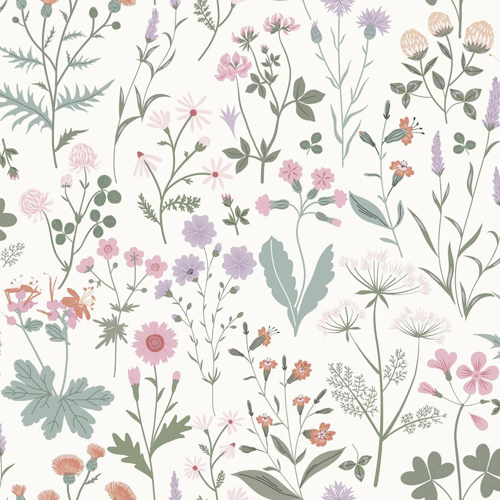 Brewster Home Fashions Flowers Purple Wallpaper