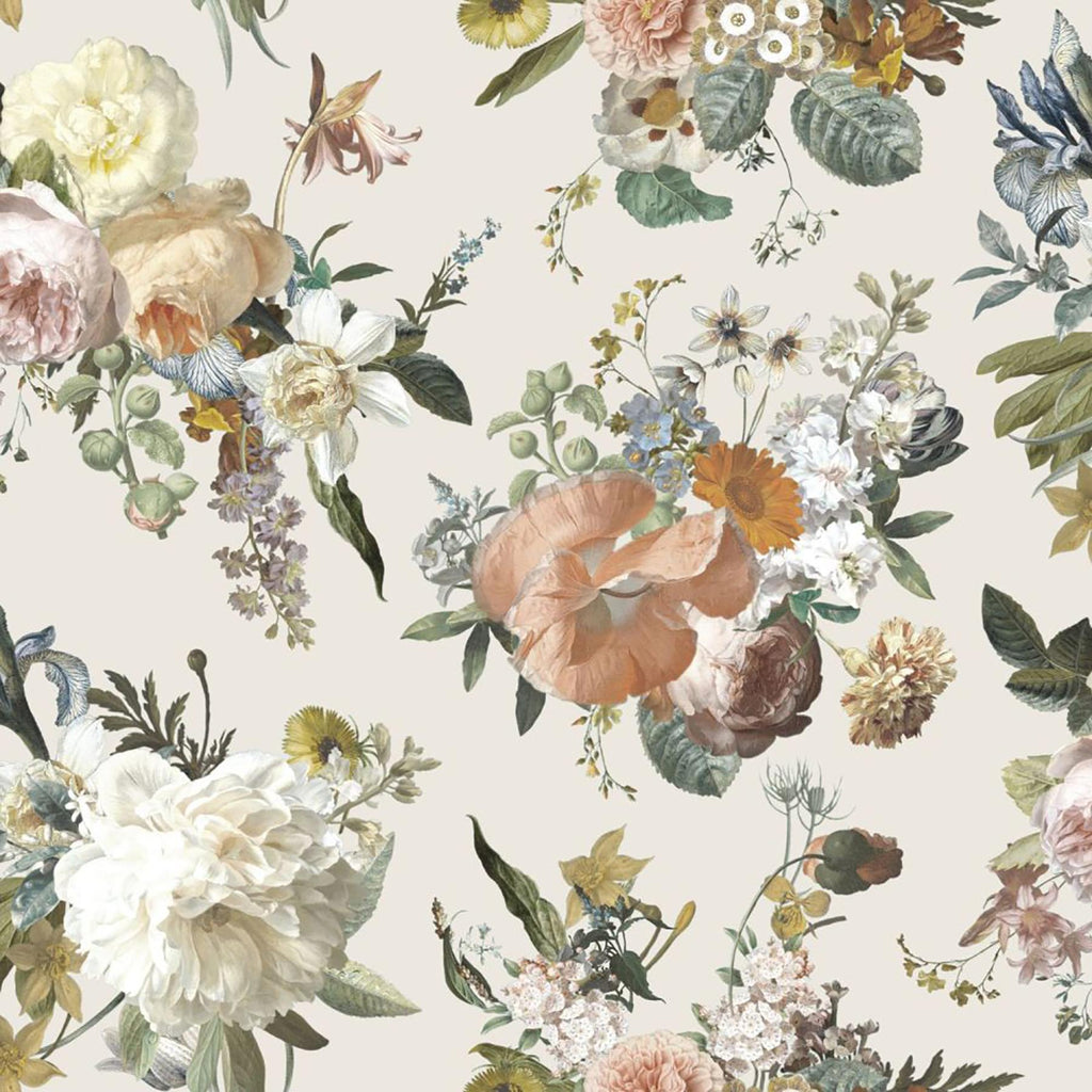 Brewster Home Fashions Flowers Cream Wallpaper