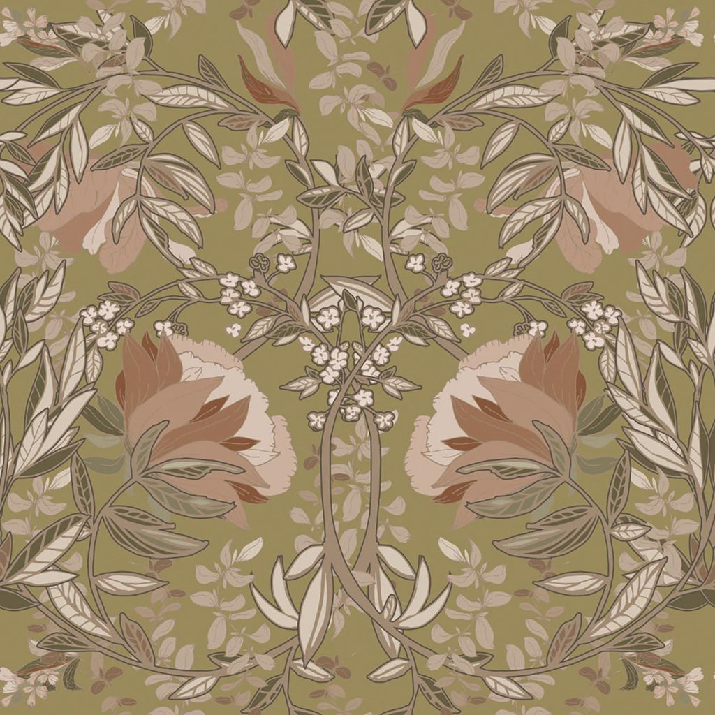 Brewster Home Fashions Flowers Gold Wallpaper