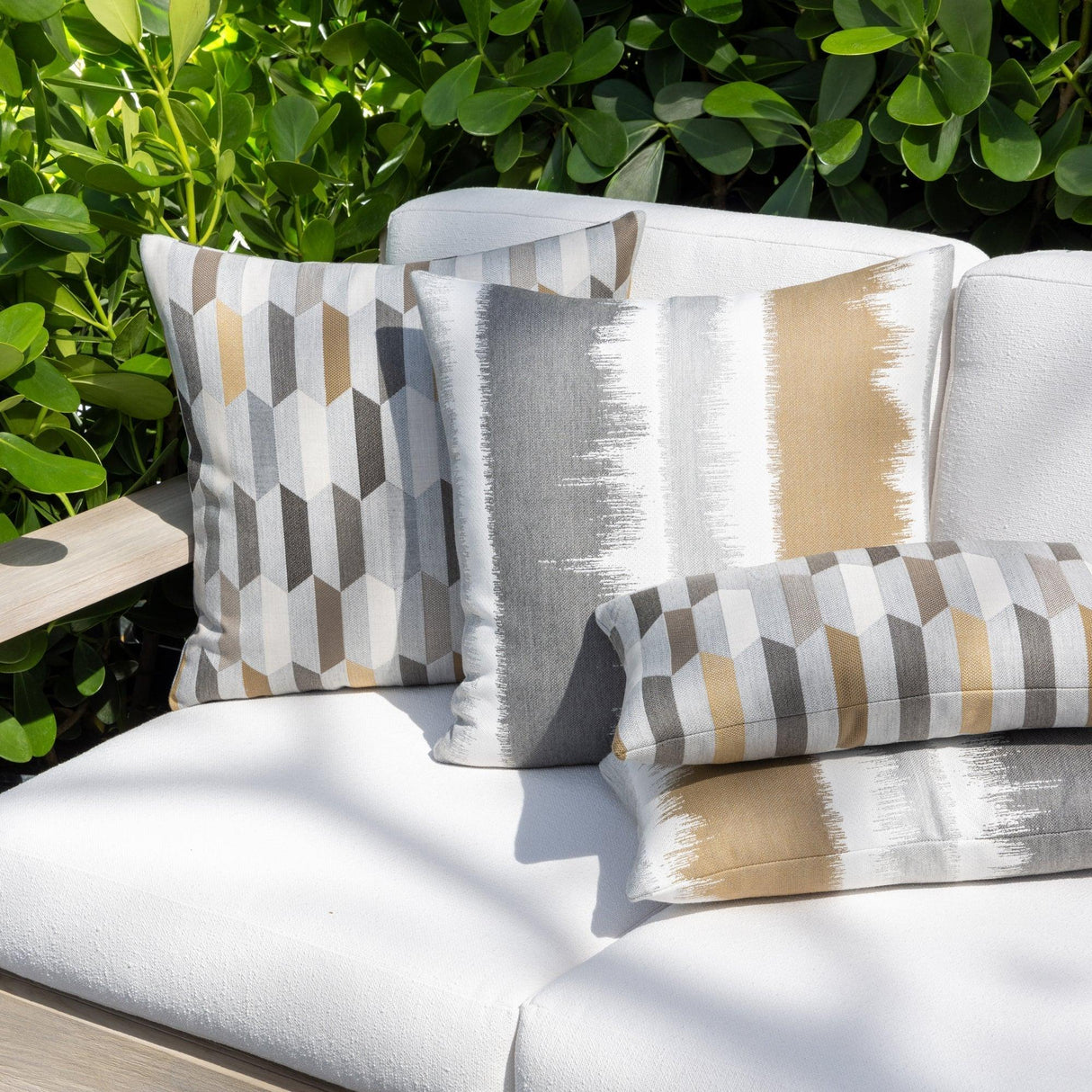 Elaine Smith Murmur Camel Gray 12"x20" Decorative Pillow