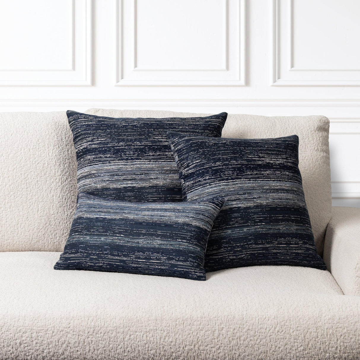 Elaine Smith Textured Indigo Deep Blue 22"x22" Decorative Pillow