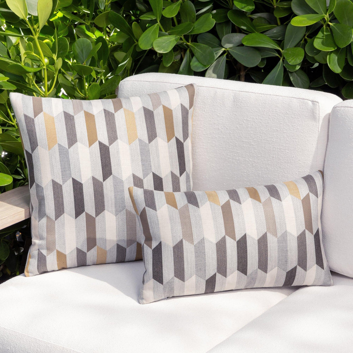 Elaine Smith Chiseled Camel Gray 22"x22" Decorative Pillow