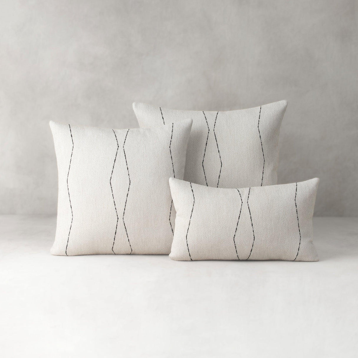 Elaine Smith Oblique Ebony Ivory 22"x22" Decorative Pillow