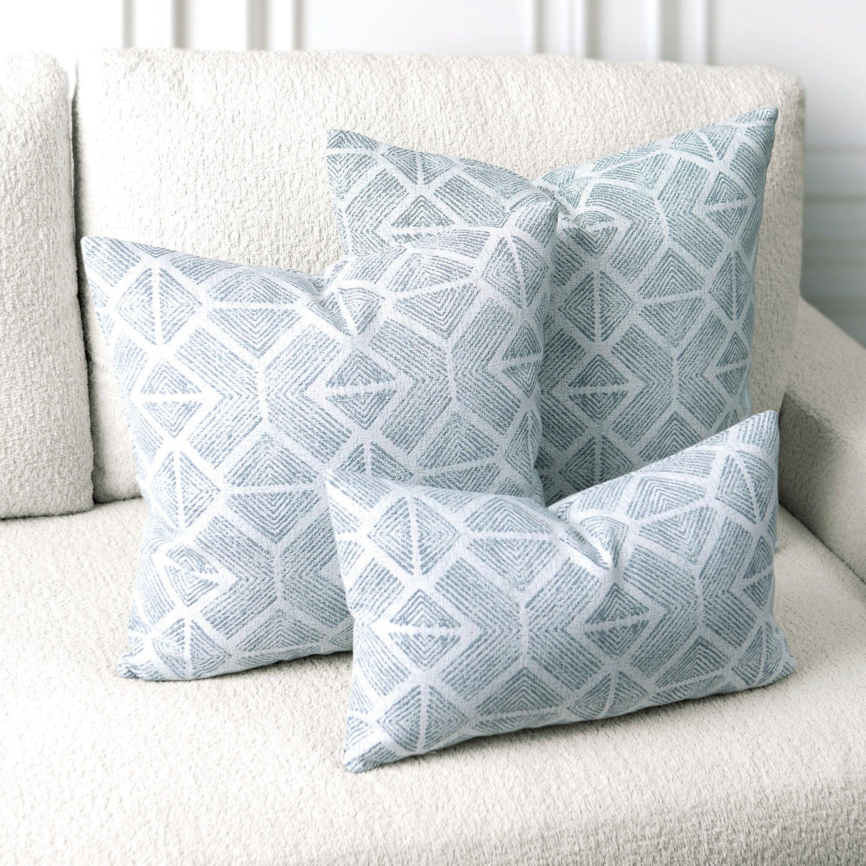 Elaine Smith Bakuba Stream Light Blue 22"x22" Decorative Pillow