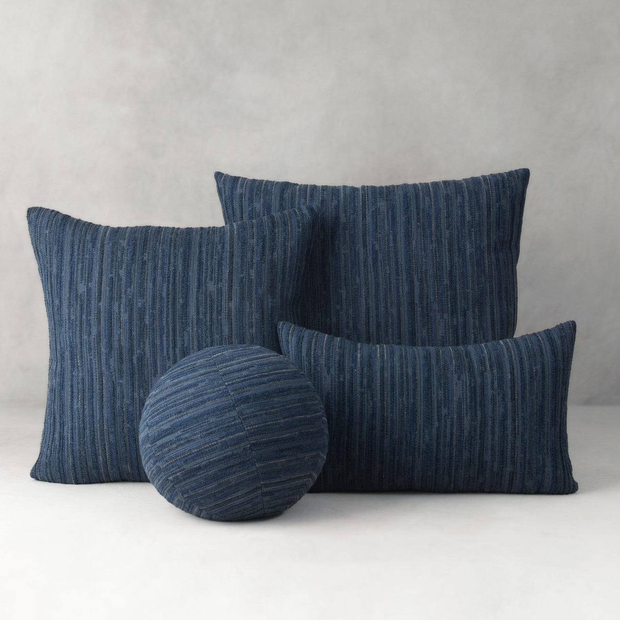 Elaine Smith Luxe Stripe Indigo Deep Blue 22"x22" Decorative Pillow