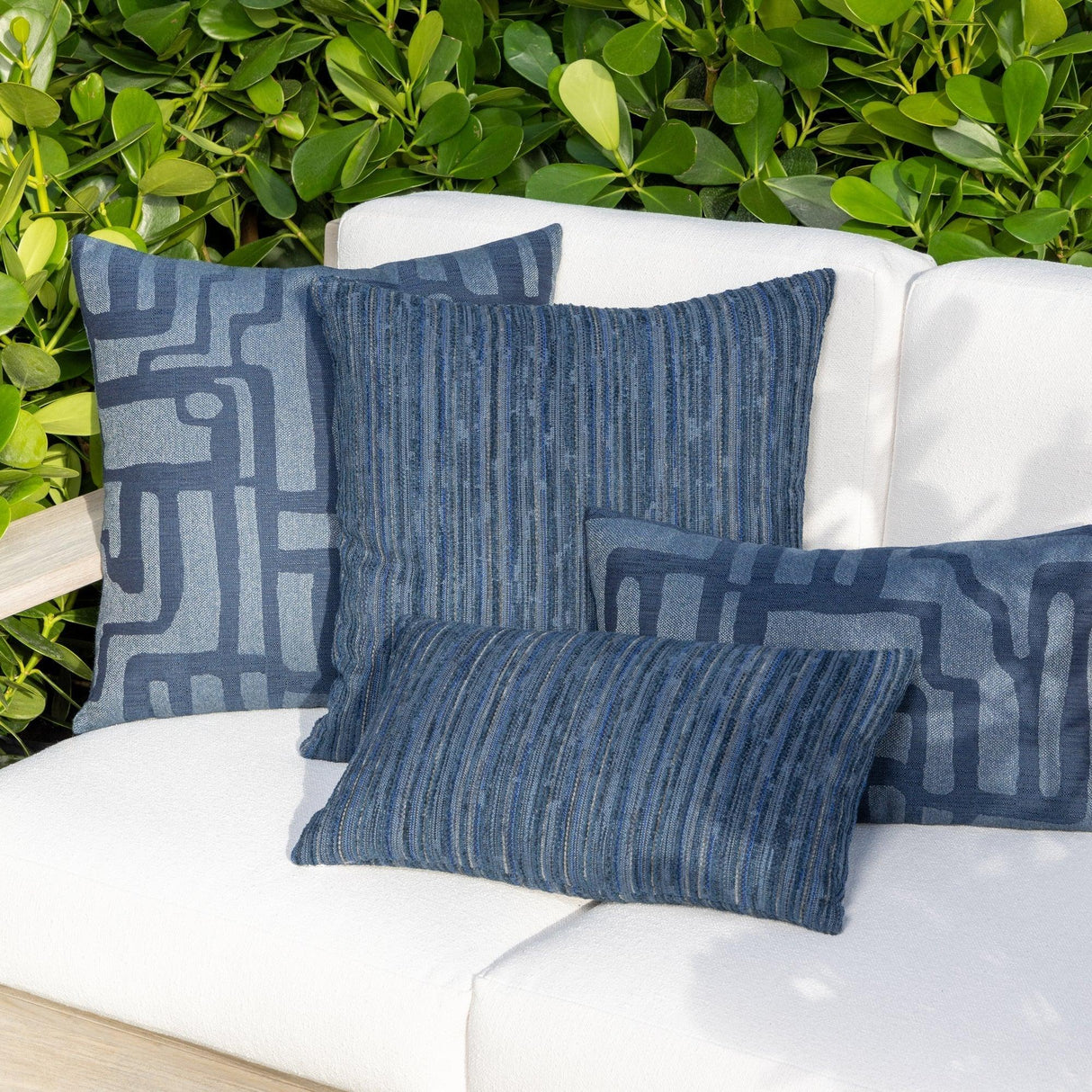 Elaine Smith Luxe Stripe Indigo Deep Blue 12"x20" Decorative Pillow