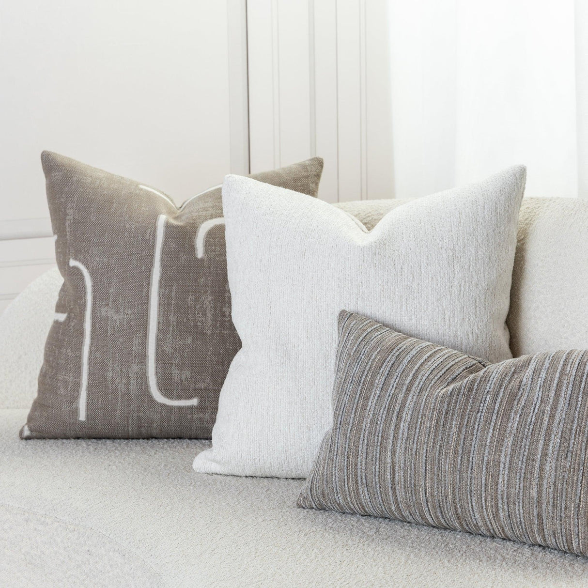 Elaine Smith Instinct Taupe Beige 20"x20" Decorative Pillow
