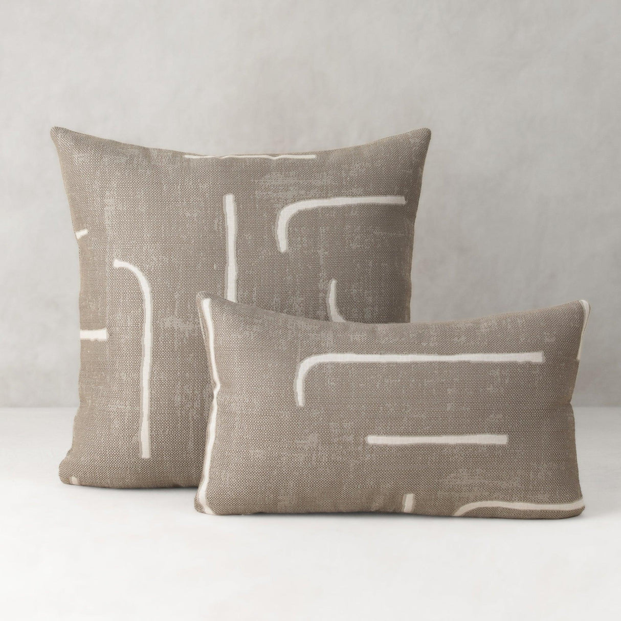 Elaine Smith Instinct Taupe Beige 20"x20" Decorative Pillow