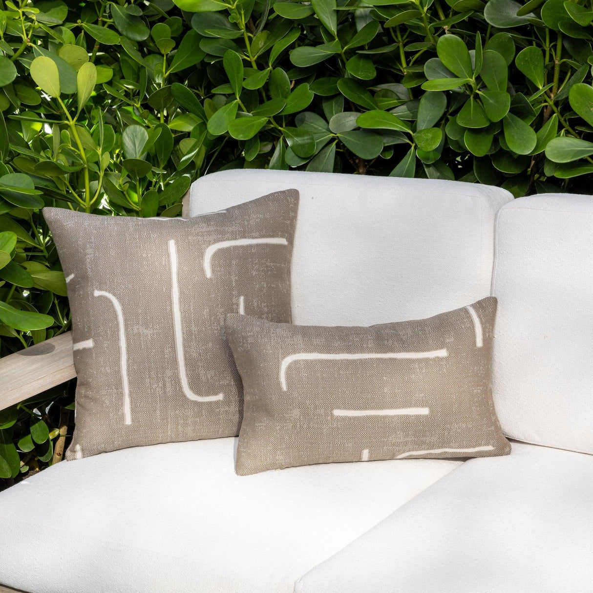 Elaine Smith Instinct Taupe Beige 20"x20" Decorative Pillow