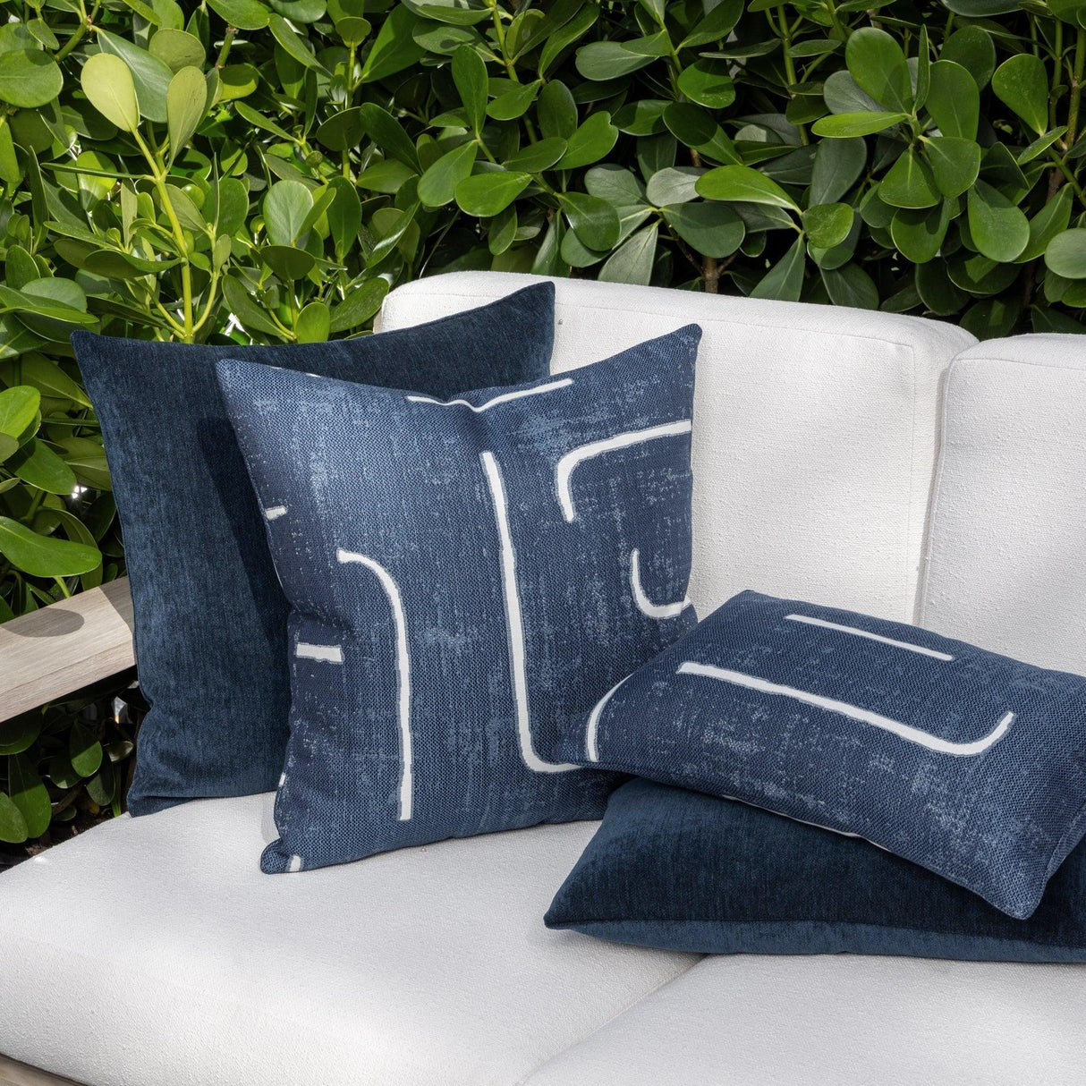 Elaine Smith Instinct Denim Blue 12"x20" Decorative Pillow
