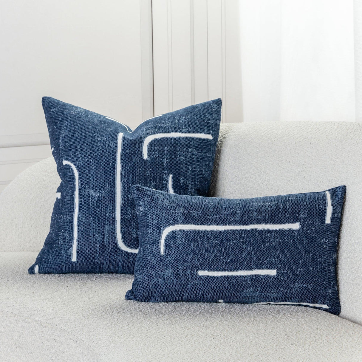 Elaine Smith Instinct Denim Blue 12"x20" Decorative Pillow